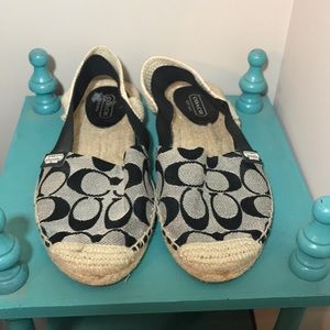 Coach sling back espadrille flats